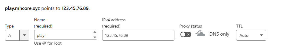 Настройка A-записи в Cloudflare